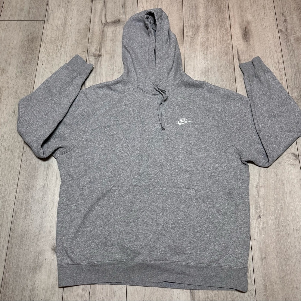 Nike Gray Pullover Hoodie Fleece Sweatshirt with Logo Size Xtra large